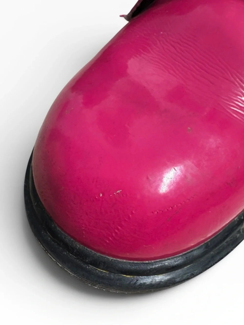 Dr. Martens Junior 1460 Patent Leather Lace Up Boots Hot Pink Kids US 2 UK 1